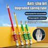 With Spring Anti-Slip Phillips Bit Magnetic 1/4'' Hex Shank Impact-resistant Screwdriver Bits High Hardness 65/90/110mm