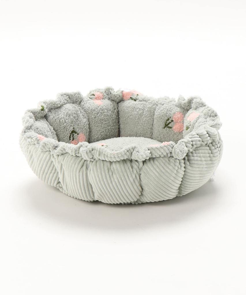 Fluffy Pet Reversible Round Pet Bed for Dogs and Pet Sofa with Cushion Bed, Cats, All-Season (Small, Green)