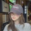 Embroidered letter baseball cap, three-dimensional retro fashionable soft top duckbill cap, adjustable for men and women
