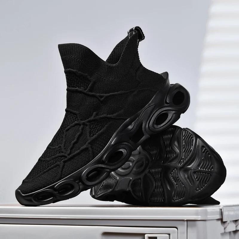 High Street Sock Sneakers Men Mesh Breathable Leisure Running Shoes for Men Cushion Jogging Sports Walking Shoes Male Footwear