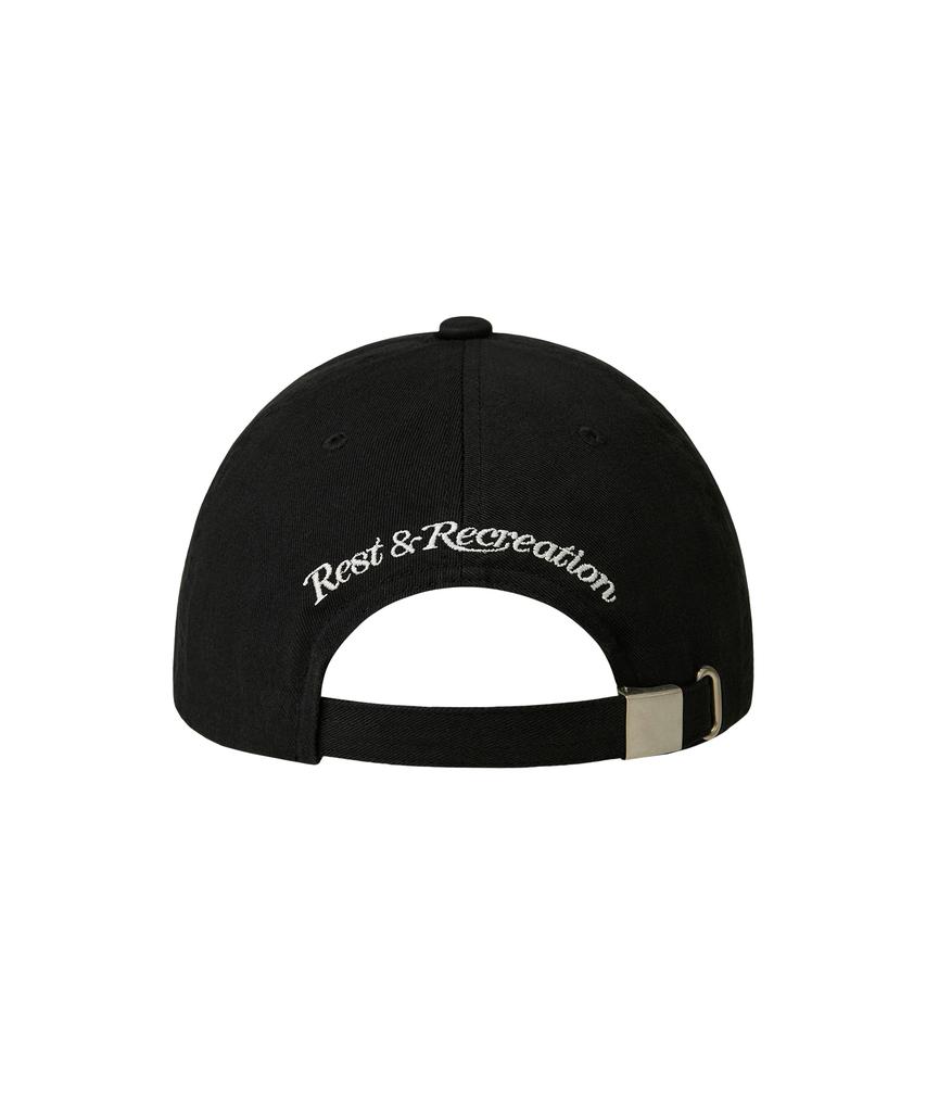 REST&RECREATION Raw-Edge Logo Cap - Black