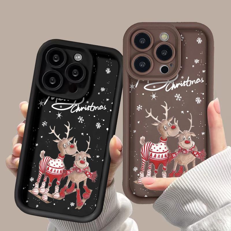 Christmas Phone Case for iPhone 11 13 12 14 15 16 Pro Max XR XS Samsung A15 A55 A05 Redmi 12 13C OPPO A16 A18 A60 Reno 11 Vivo Y17S Y12 Infinix Note