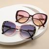 Korean Version Personality Large Frame CatEye Sunglasses Outdoor UV400 Luxury Sunglasses Women Fashion Travel Decoration Eyewear