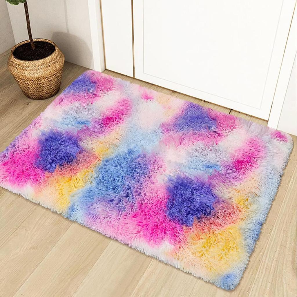 VIKAMA Modern Simple Plush Carpet Solid Color Entrance Door Mat Home Decoration Comfortable And Soft Living Room Bedroom Mat