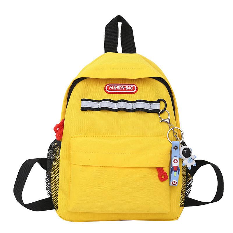 Large Capacity Stylish Plain Color Kindergarten Backpack Unisex Design