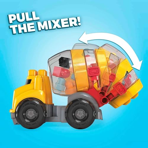 Mega Bloks CAT Cement Mixer Truck (9 Pieces) for Ages 1 and Up (GFG11)