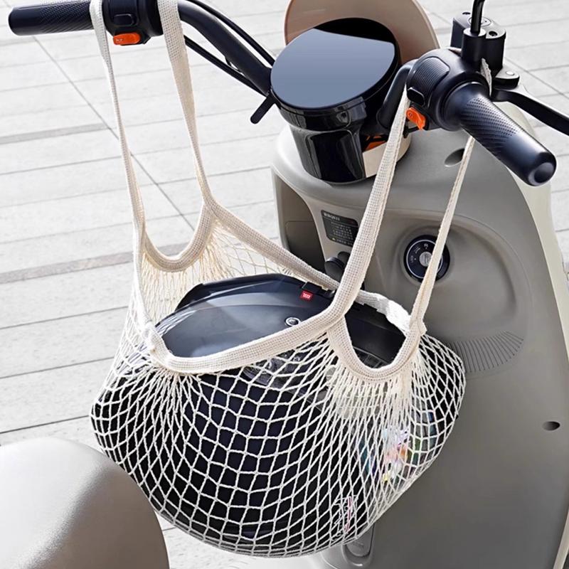 Motorcycle Helmets Luggage Net Scooter Storage Mesh Bag MTB Cycling Handlebar Tube Hanging Baggage Bag Motorcycle Accessories