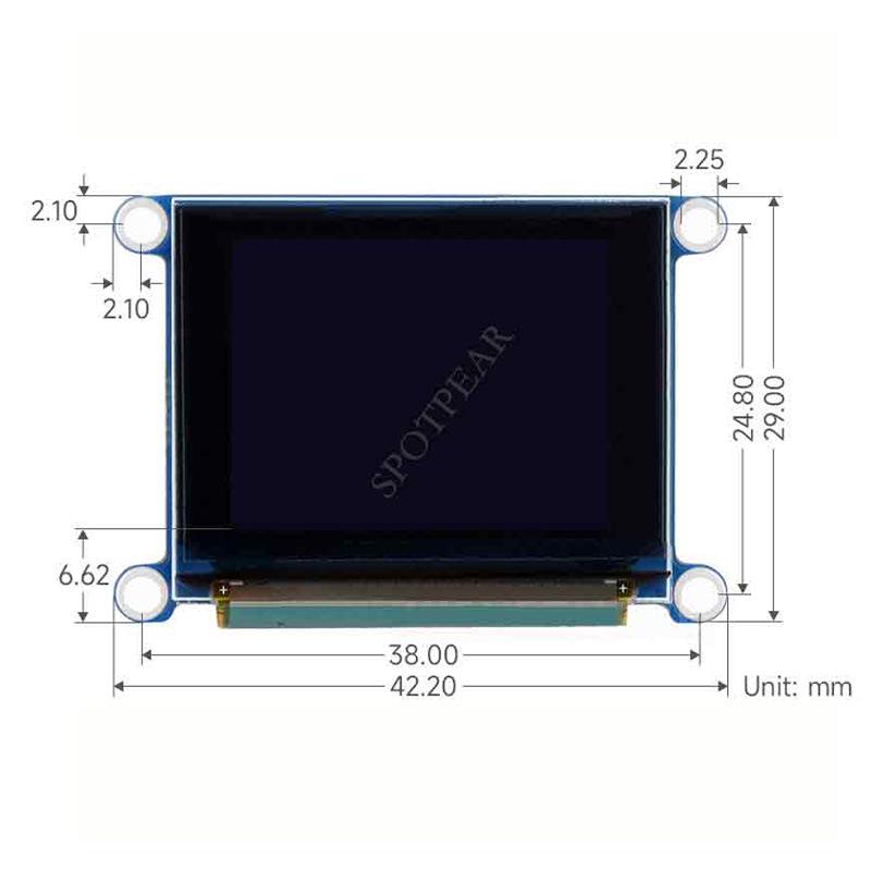 1,27" RGB OLED-Anzeigemodul, 262K Farben, 128×96 Auflösung