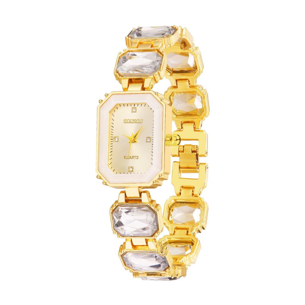 Women Crystal Bracelet Strap Quartz Watch Ladies Wristwatch Clock