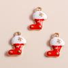 10pcs Cute Enamel Christmas Santa Claus Charms Snowman Bell Pendants for Necklace Earrings DIY Bracelet Jewelry Accessories