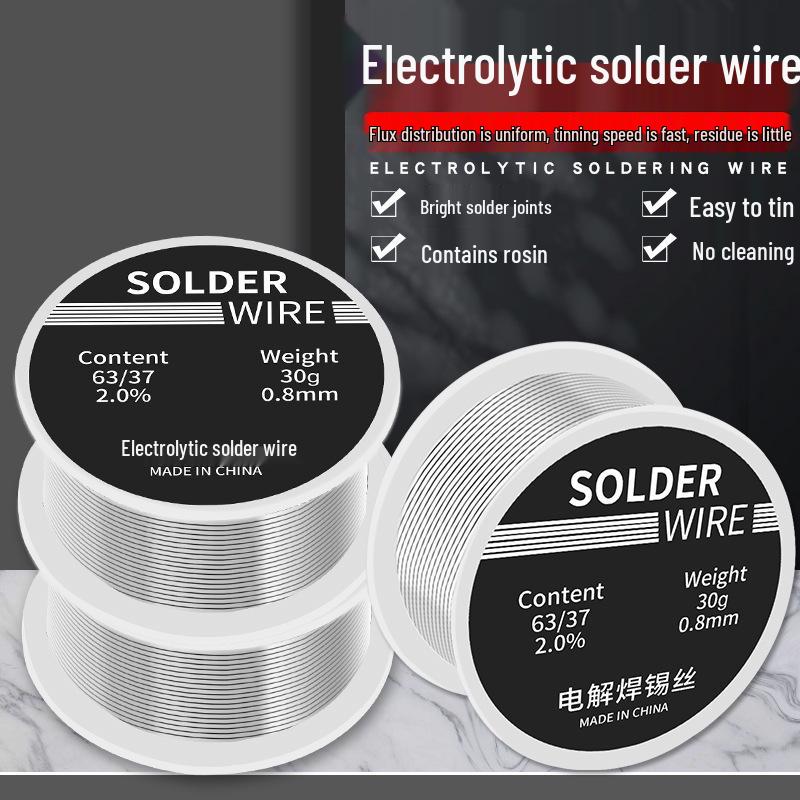 0.8mm No-Clean Rosin Core Solder Wire, 30g Roll for Low-Temp Household Welding Repairs