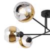 Asturia Black Ceiling Lamp 6-Flat Golden Lamp E27