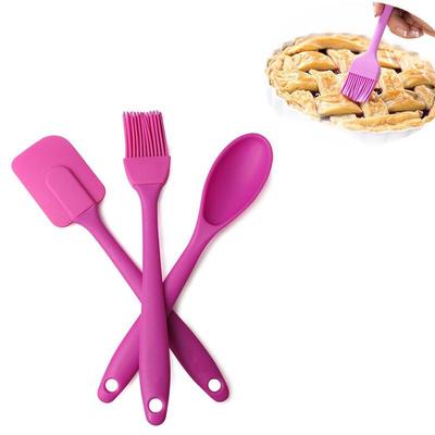 3 pezzi/set Raschietto per spatola da forno in silicone 1 raschietto per spatola + 1 pennello + 1 cucchiaio da cucina