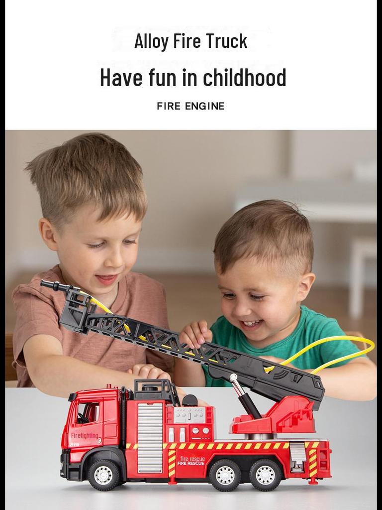 Children's Alloy Fire Ladder Vehicle Toy Model