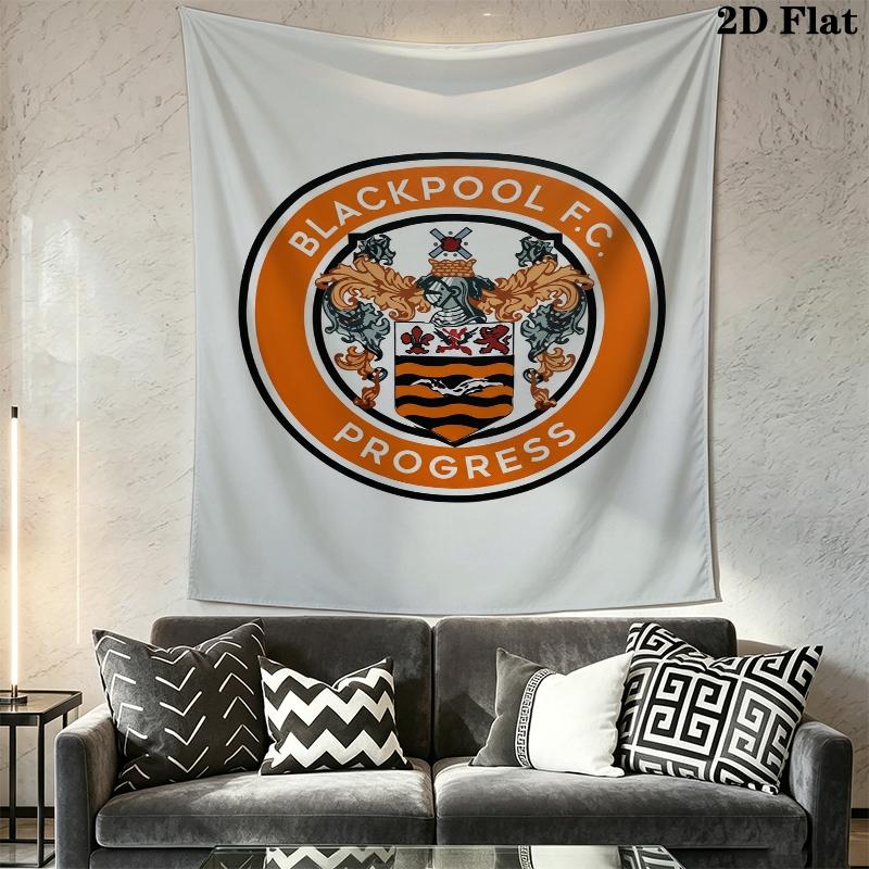 Blackpool Football Club Wall Tapestry Aesthetic Wall Hanging Printed Fabric Blanket Decorative Tapestries for Bedroom Living Room Home Decor
