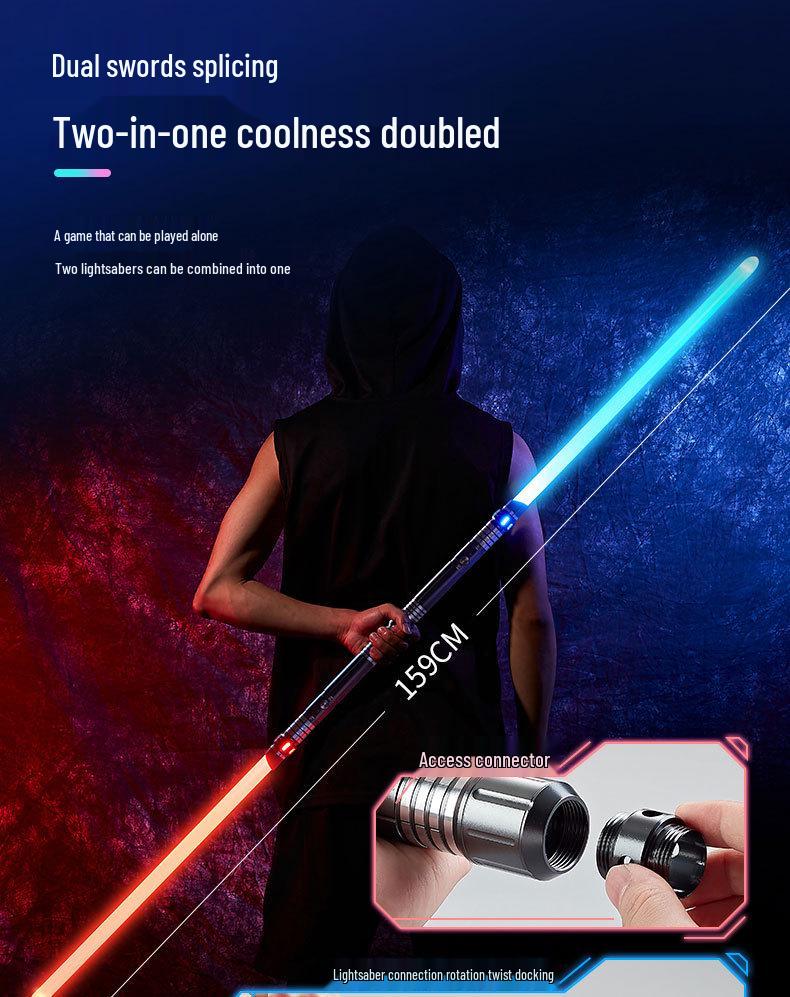Dual RGB 15-Color Metal Lightsaber Toy - Star Wars Force Laser Sword for Dueling