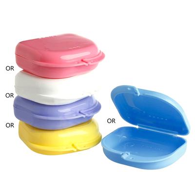 Retainer Box Mouth Guard Container for Case Orthodontic Denture Storage Boxes with Lid Vent Holes Dental Teeth Holder