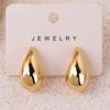 Gold Color Water Drop Earring Stud Simple Design Ins Women Post Earrings 3 Size Available Silver Color Big Surface Girls Jewelry