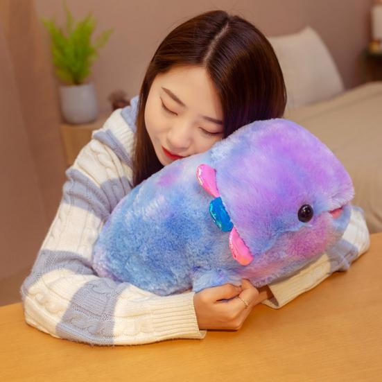 40/55cm Companion de pluș elegant din desene animate, pernă adorabilă, păpușă salamanderă, animal din desene animate, păpușă Axolotl de pluș