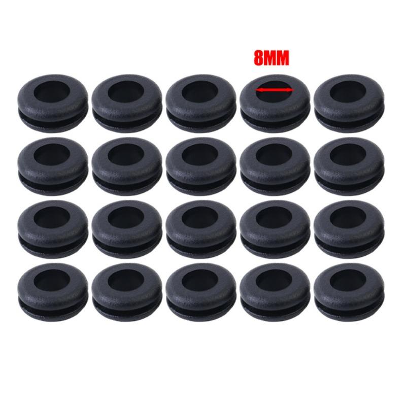 

20/100PCS O Rubber Seal Ring Black 8MM 10MM 12MM 14MM Double-side Grommet Gasket for Protect Wire Cable Hole Protection Washer 20PCS