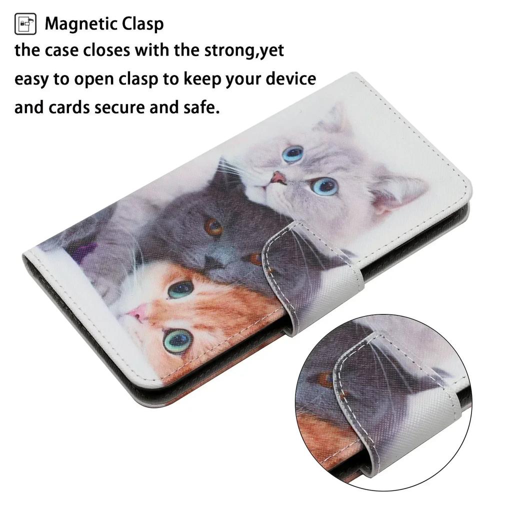 Leather Flip Phone Case For Samung Galaxy A10S A20S A20E A20 A30 A21S A22 A23 A24 A25 Flower Painted Wallet Card Holder Cover