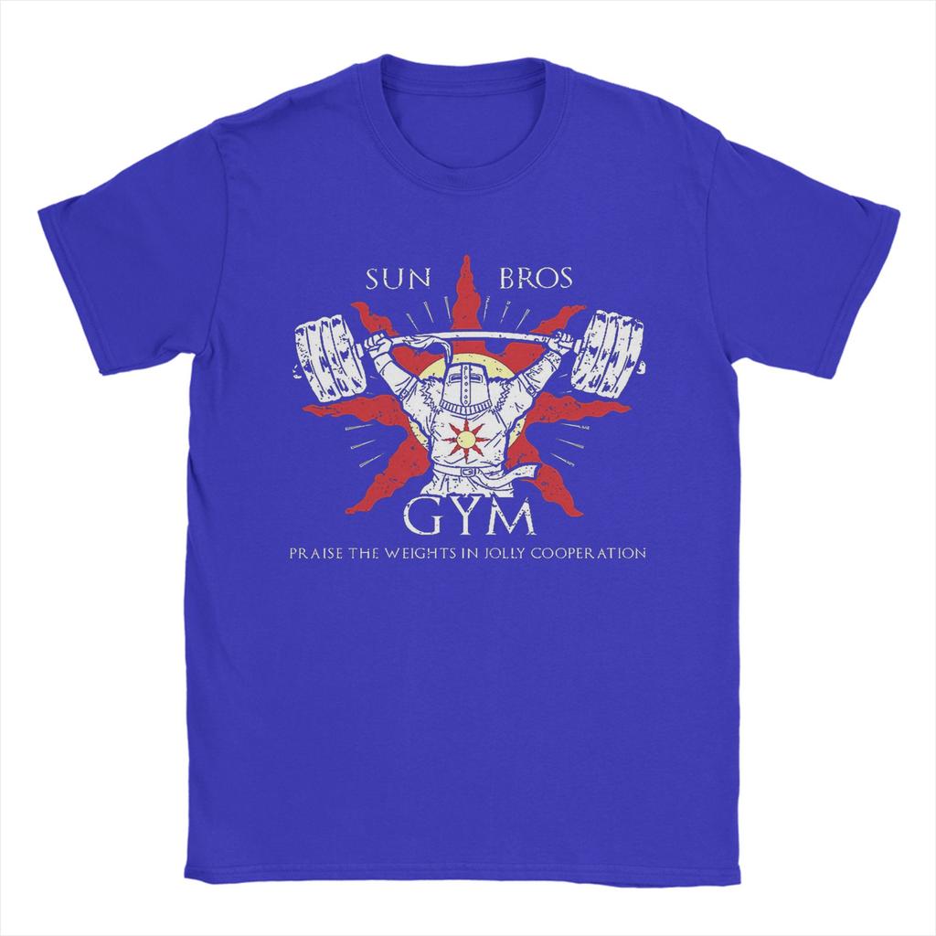 Sun Bros Gym 100 Cotton TShirt For Man Summer Funny TShirts Crew Neck Harajuku Tees Oversized Loose Clothing