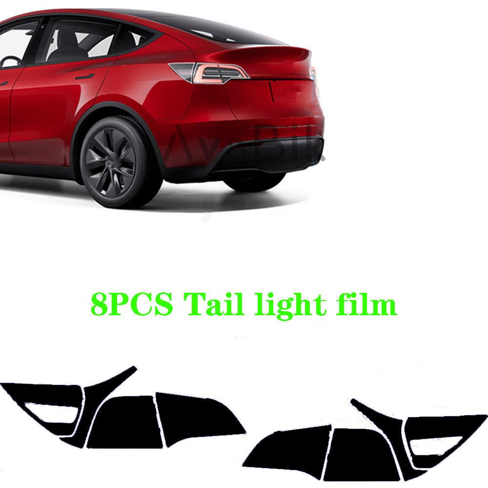 For Tesla Model 3 Y 2017- TPU Blackened Headlight Taillight mudguard Protective Film Modification Black Color Changing Films