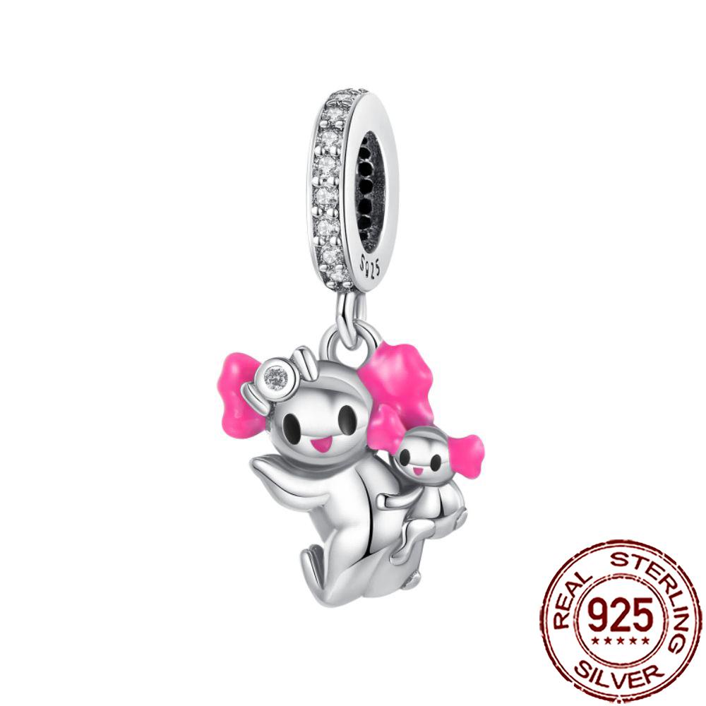 New Charms Copper Cat Dog Flamingo Chameleon Axolotl Animal Beads Fit Bracelet Necklace Women Diy Jewelry