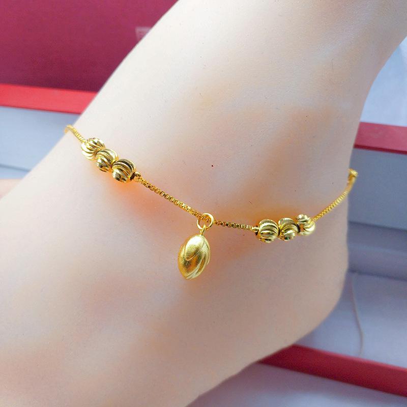 Vietnamese Gold-Plated Bead Anklet - Women's Korean Fashion Jewelry