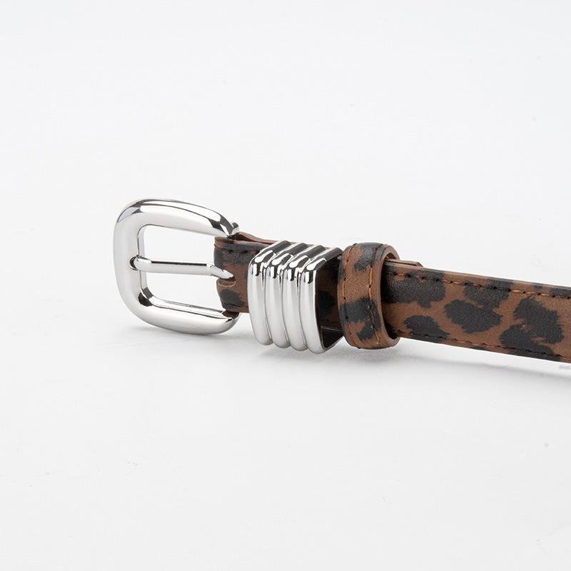 New Versatile Leopard Print Women's Belt Korean Style Trendy Dress Jeans Belt Decorative Fashionable Leather Belt for Women