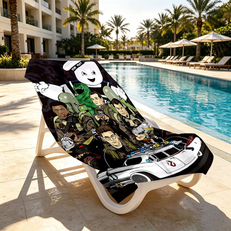 Ghostbusters Print Beach Towel Design, Soft, Lightweight. for Home Bathroom, Spa, Pool, Yoga, Surfing, Camping, Gift for Family, Friend