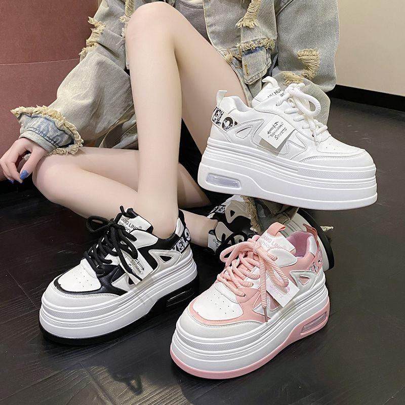 

Кроссовки на высокой платформе 8 см, женская повседневная спортивная обувь, новые осенние вулканизированные белые туфли для скейтборда, женские туфли Chaussures Femme