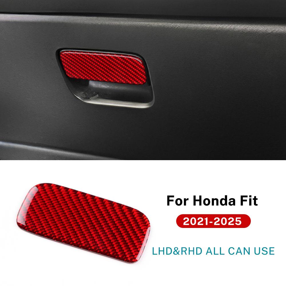 

For Honda Fit 2021 2022 2023 2024 2025 Real Soft Carbon Fiber LHD RHD Car Co-pilot Tool Box Switch Interior Trim Accessories