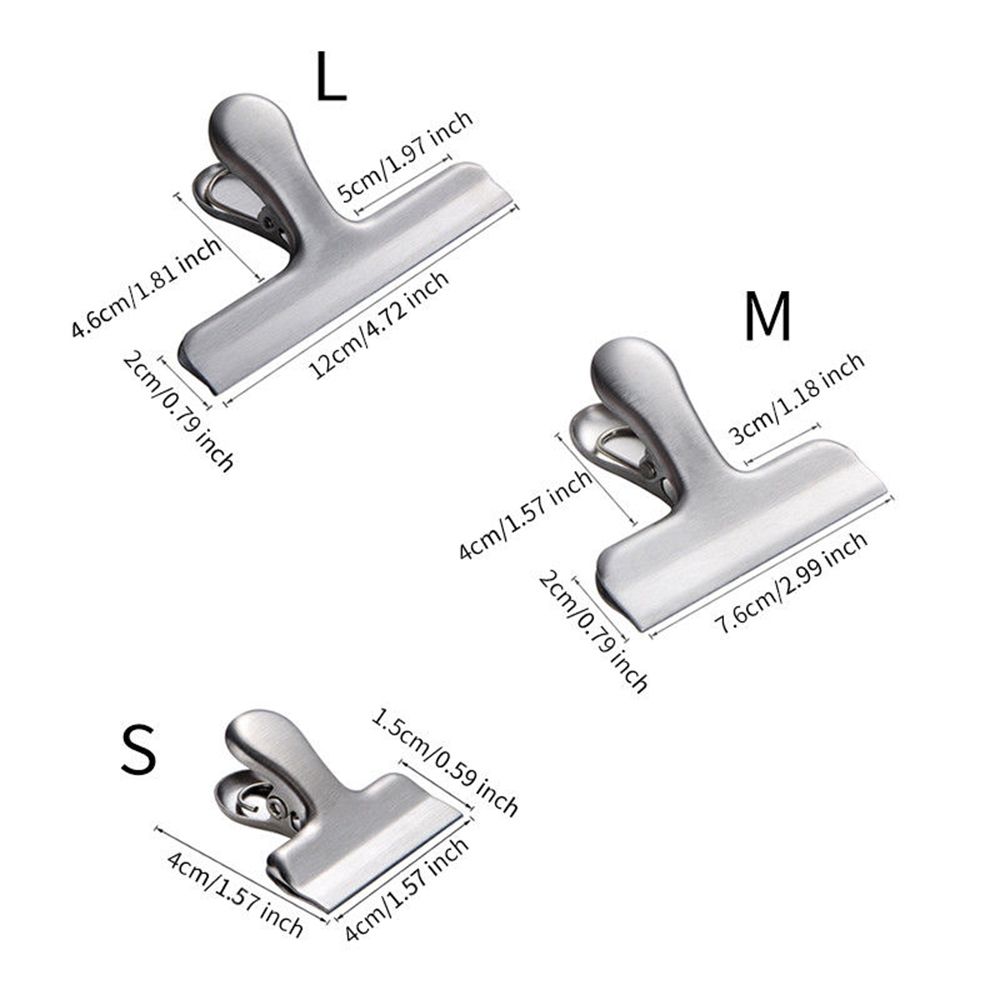 New Portable Storage Food Sealer Grips Stainless Steel Bag Clip