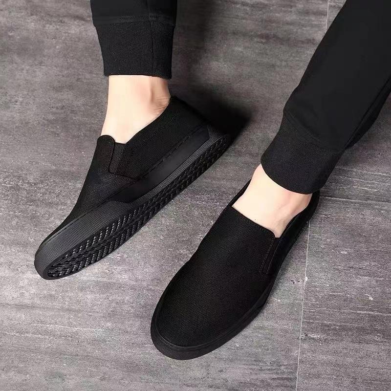 Men's shoes old Beijing canvas shoes men's summer breathable casual work shoes one pedal men's shoes men