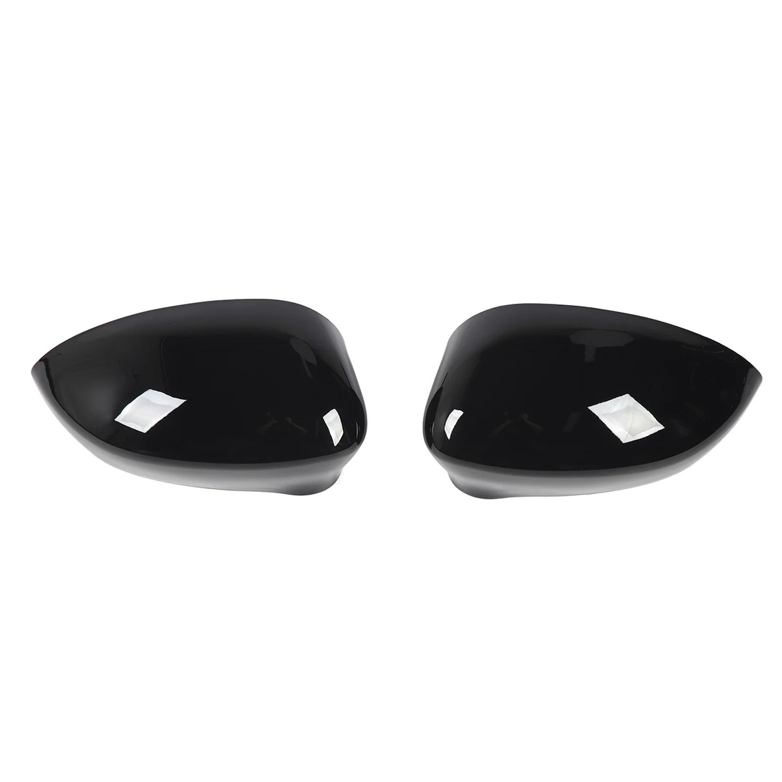 

For Fiat 500 2007 2008 2009 2010 2011 2012- Car Rearview Side Mirror Cover Wing Cap Exterior Door Housing Shell Trim Sticker Gloss Black