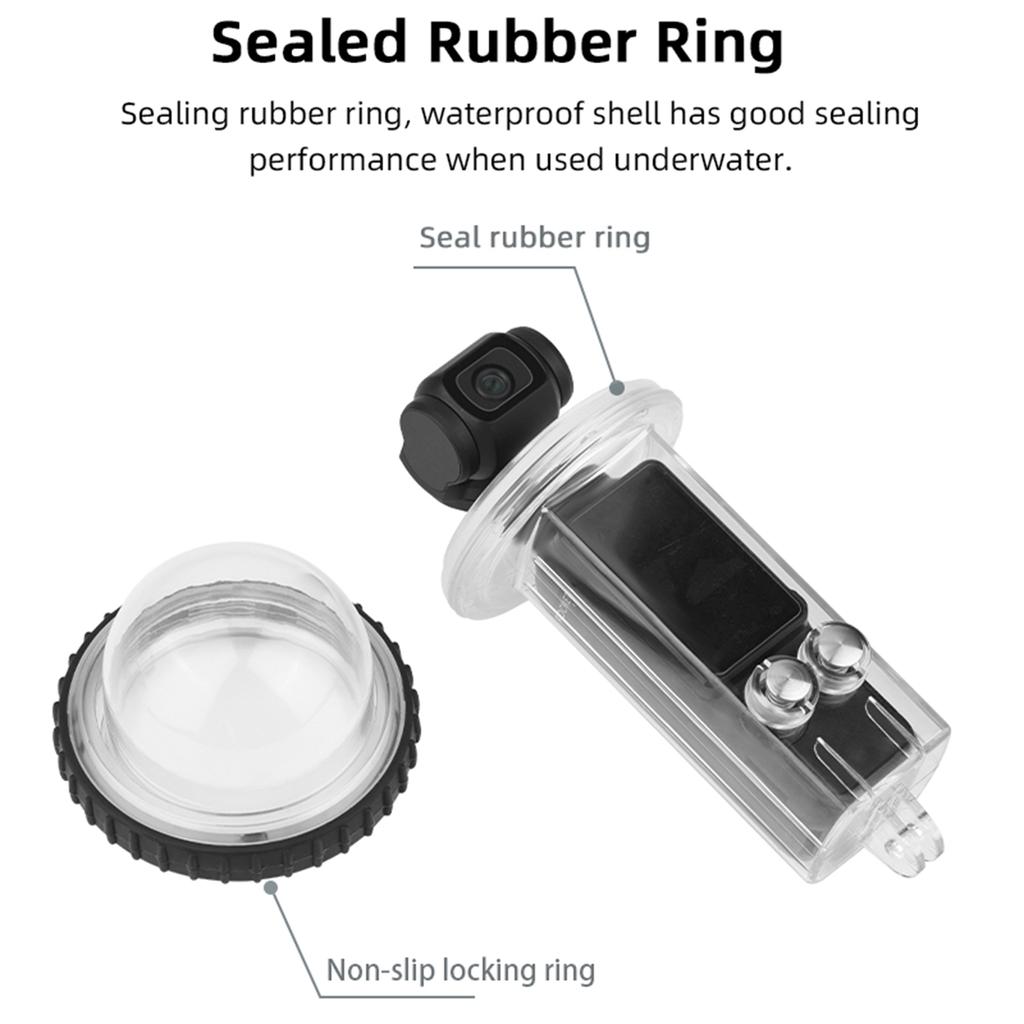 Dive Case for Pocket 3 Waterproof Protective 131ft/40m Underwater Dive Housing Case Bracket Camera Accessories