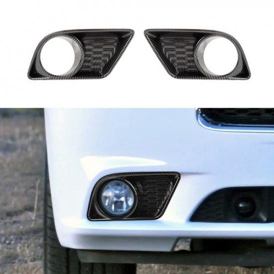 Carbon Fiber Front Bumper Fog Light Lamp Cover Trim for Dodge Charger 2011-2014
