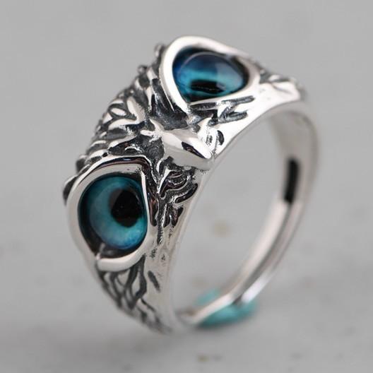 

Кольца из стерлингового серебра S925, модные, индивидуальные, с головой совы, украшение из аргентума, популярные тайские серебряные украшения для рук для женщин adjustable opening