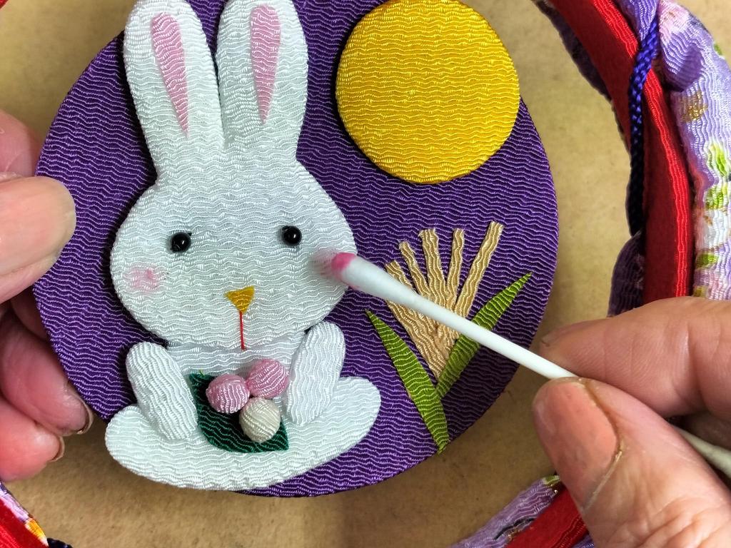 Takara Chirimen Craft Happy Full Moon Rabbit Pukupuku Wreath Kit