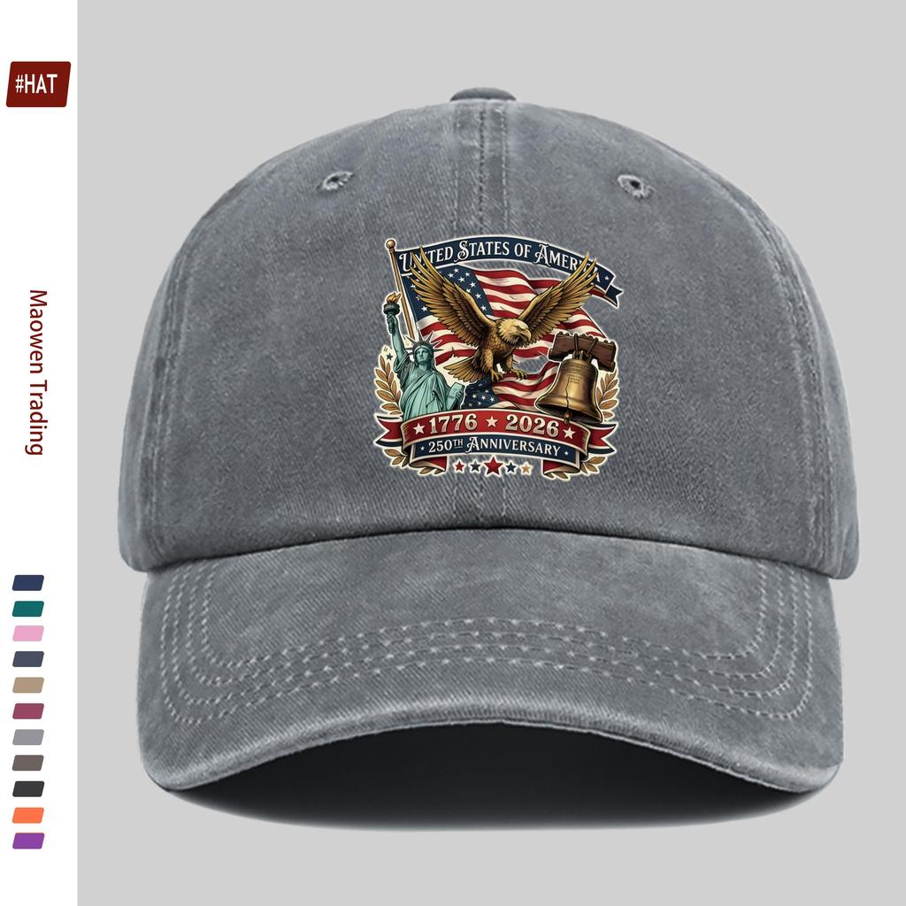 Pc American Th Anniversary Baseball Cap MenS and WomenS USA Flag and Statue of Liberty Print Adjustable Strap Vint