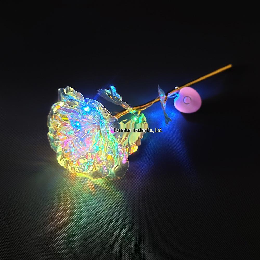 Qixi Valentine's Day Multicolor Crystal Rose Ornament