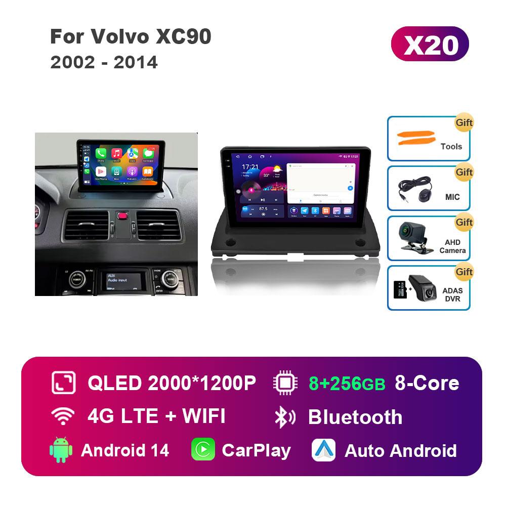 Bluetooth WiFi GPS Navigation Android 14 System for Volvo XC90 2002 - 2014 IPS Touch Screen Car Radio Multimedia player 4G