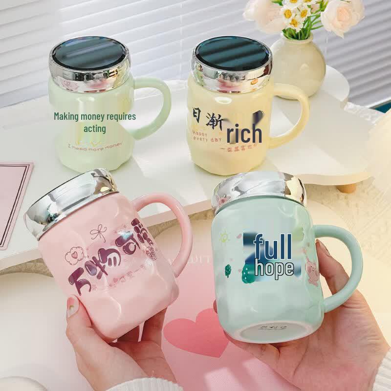 Xinglida Ceramic Coffee & Water Mug with Lid