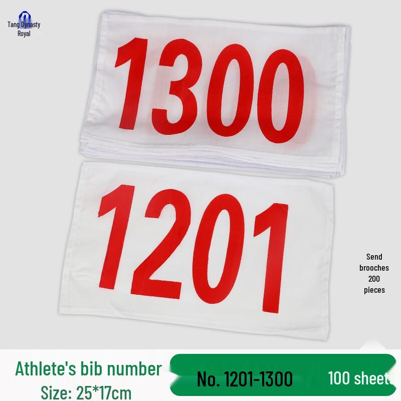 Athletic Race Bib Numbers