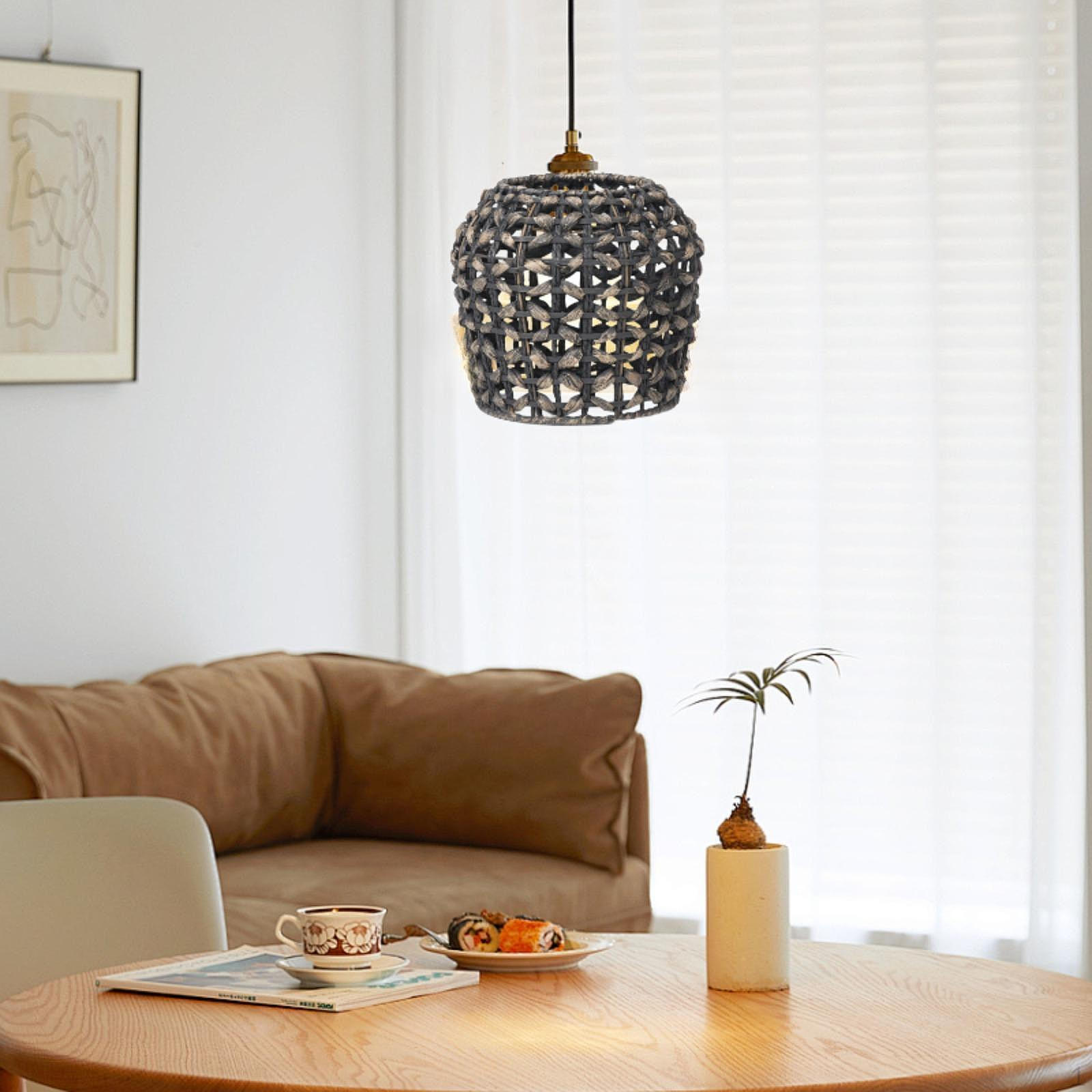 

Подвесной светильник для потолочного вентилятора с тканым узором чёрный