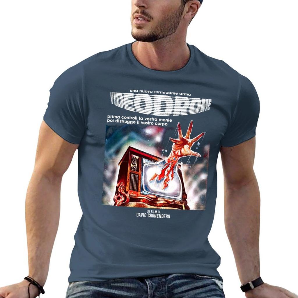 Horror Video Drome Tshirt Cotton T Shirts Unisex 100 T Shirt Custom Print Black Cotton Tshirt Plain For Unisex Package Tshirt