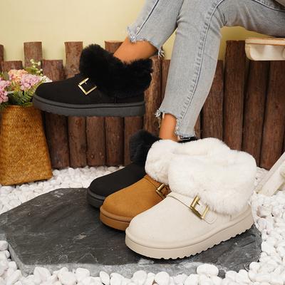 Fleece Warm Snow Boots Women's 2025 Autumn and Winter New Thickened Warm Bread Shoes Short Boots Casual Boots Women