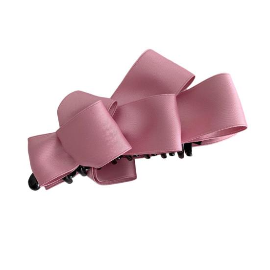 Women Hair Clip Anti-slip Teeth Three-Dimensional Bow Design Strong Grip Hair Claw Satin Texture Ponytail Holder Versatile Hair Accessory