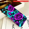 Vibrant Purple Roses on Cyan Background Phone Case All inclusive film hard phone case, compatible with iPhone 18 Pro Max 17 16 15 14 13 12 11